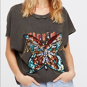 Free People Butterfly Valentine Tee